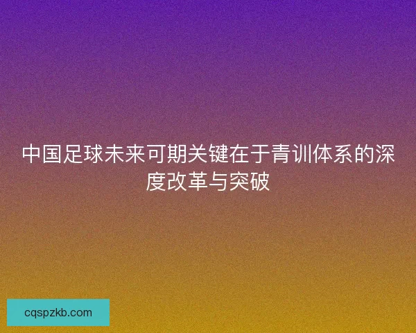 中国足球未来可期关键在于青训体系的深度改革与突破